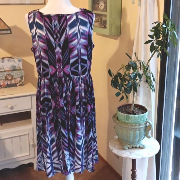 AB Studio Soft Knit Empire Dress. Chevrons. Native Inspired. - Picture 5 of 11